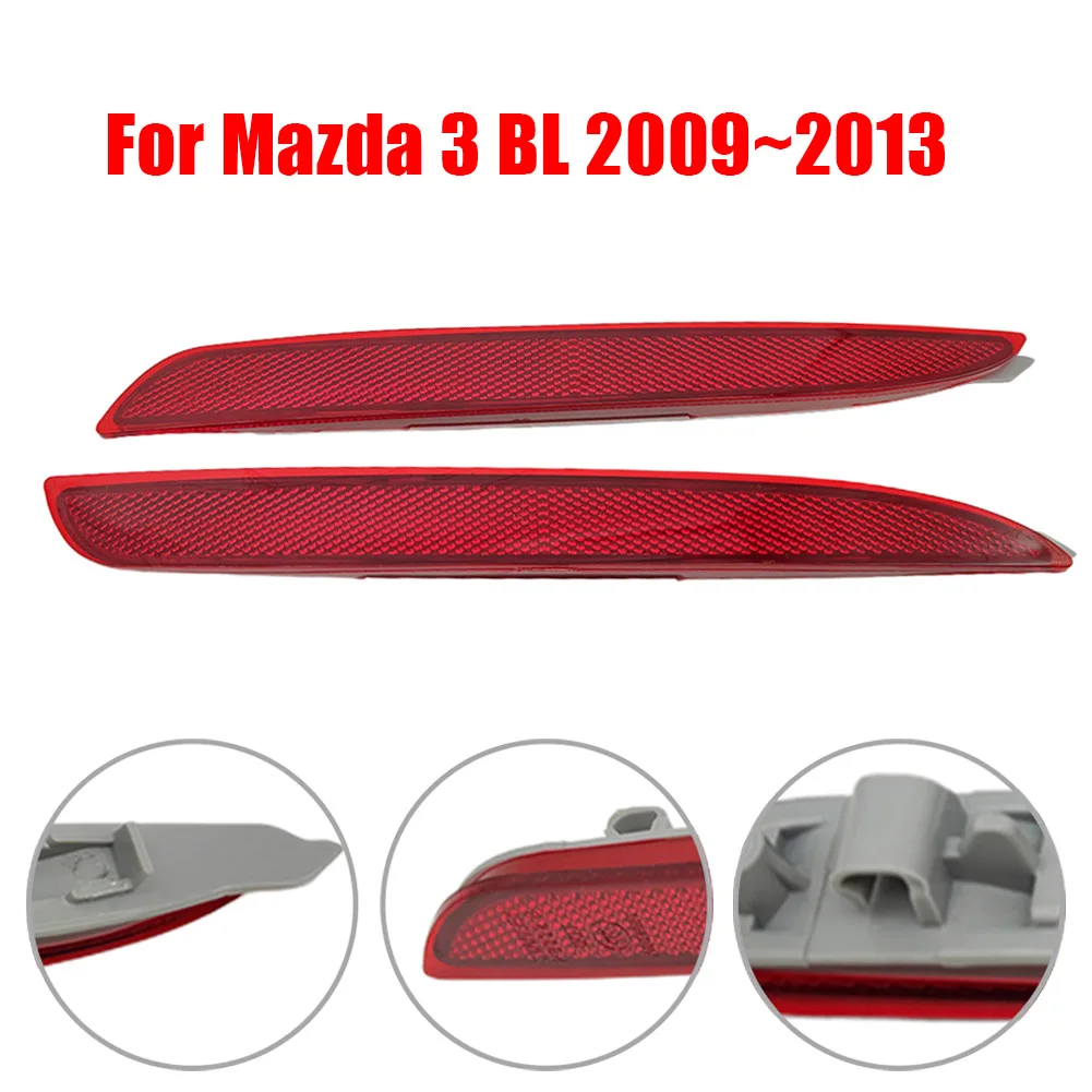 

2pcs Car Rear Bumper Bar Reflector For Mazda 3 BL 2009-2013 1011108 Direct Replacement Rear Bumper Reflector