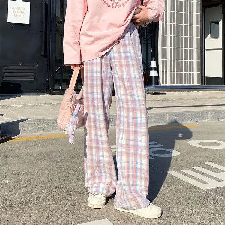 Blue and pink Plaid pants Oversize New Women Casual Loose Wide Leg Trousers Ins Retro Teens Straight Trousers Hiphop Streetwear
Blue and pink Plaid pants Oversize New Women Casual Loose Wide Leg Trousers Ins Retro Teens Straight Trousers Hiphop Streetwear