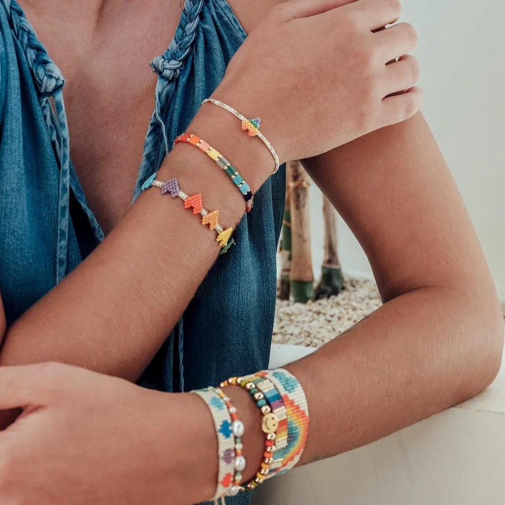 Summer Beach Boho Jewelry Miyuki Seed Beads Colorful Love Heart Bracelets Gifts for Women Teen Girl Rainbow Beaded Bracelet
Summer Beach Boho Jewelry Miyuki Seed Beads Colorful Love Heart Bracelets Gifts for Women Teen Girl Rainbow Beaded Bracelet
