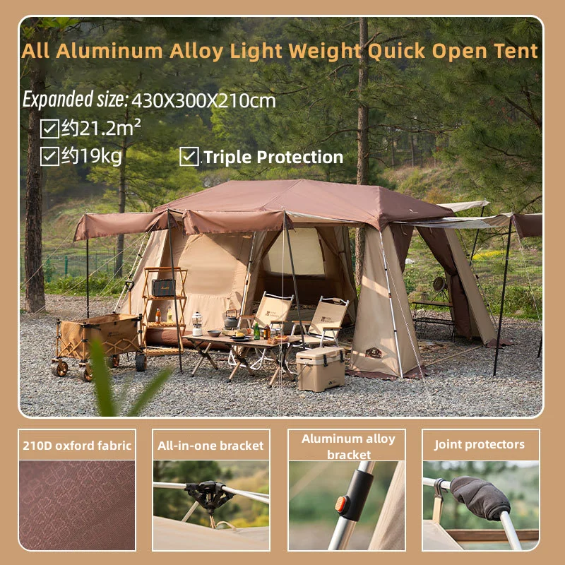High-quality Large Space Outdoor Camping Tent Automatic Speed Open Ridge Camping 21.2m² Canopy One Tent Outdoor Sleeping Gear
High-quality Large Space Outdoor Camping Tent Automatic Speed Open Ridge Camping 21.2m² Canopy One Tent Outdoor Sleeping Gear