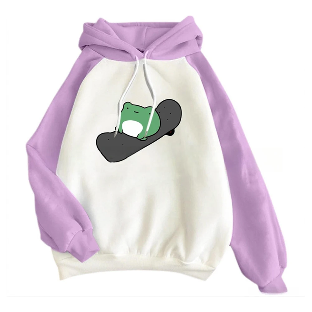 Women's Kawaii Frog Cartoon Print Hoodie Cute Color Patchwork Casual Oversize Top Street Wear Hoodies Harajuku Clothing
Women's Kawaii Frog Cartoon Print Hoodie Cute Color Patchwork Casual Oversize Top Street Wear Hoodies Harajuku Clothing