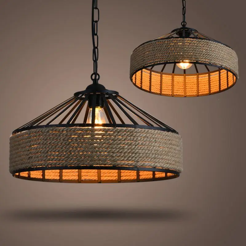 Retro Iron Pendant Light E27 American Style Hanging Lamp With Hemp Rope Iron Chain Loft Restaurant Corridor Vintage Pendant Lamp
Retro Iron Pendant Light E27 American Style Hanging Lamp With Hemp Rope Iron Chain Loft Restaurant Corridor Vintage Pendant Lamp
