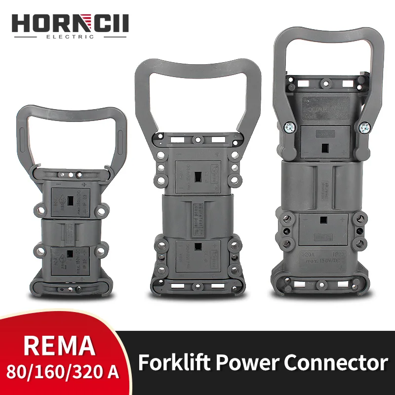 REMA Battery Connector 80A 160A 320A 150V Forklift Charging Connector Industrial Power Plug for Electric Vehicles Gray and Black
REMA Battery Connector 80A 160A 320A 150V Forklift Charging Connector Industrial Power Plug for Electric Vehicles Gray and Black