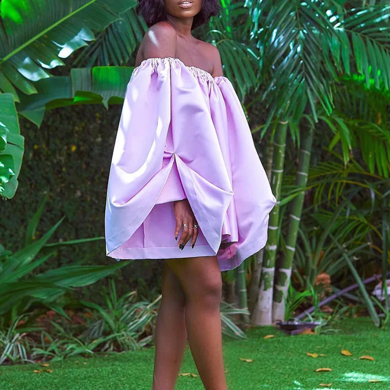 Spring and Summer New Women's Off-shoulder Dollor Dress Fashion Solid Lantern Sleeve Party Dress Sexy Straplss Pleated Mini Dres
Spring and Summer New Women's Off-shoulder Dollor Dress Fashion Solid Lantern Sleeve Party Dress Sexy Straplss Pleated Mini Dres