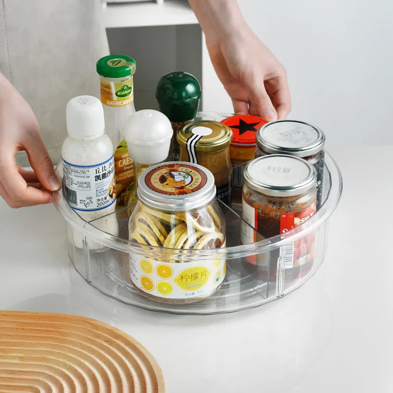 Kitchen Compartment Storage Box 360 Degree Rotating Rack Transparent Seasoning Shelf Desktop Finishing Rack Table Basket Set
Kitchen Compartment Storage Box 360 Degree Rotating Rack Transparent Seasoning Shelf Desktop Finishing Rack Table Basket Set