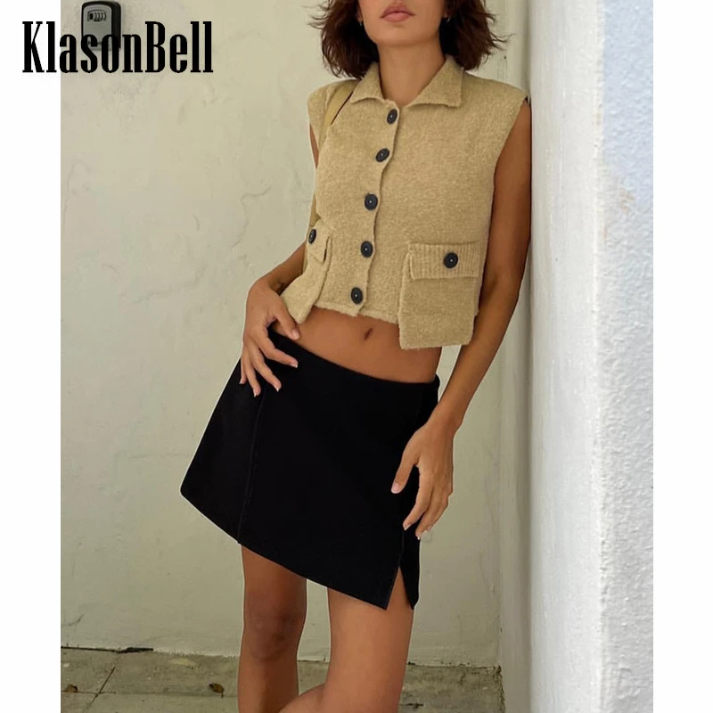 6.6 KlasonBell Single Breasted Sleeveless Short Knitted Vest Or Split Skirt Fashion Set Women
6.6 KlasonBell Single Breasted Sleeveless Short Knitted Vest Or Split Skirt Fashion Set Women