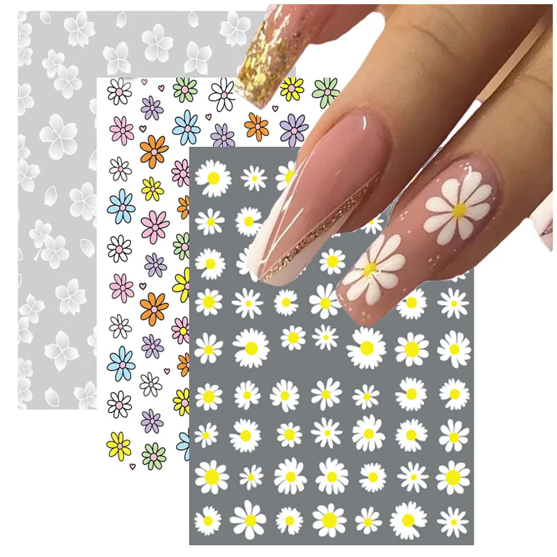 Nail Art Flowers Simple White Daisy Spring Summer Small Flowers Design Adhesive Back Glue Nail Stickers Decoration Nail Tips
Nail Art Flowers Simple White Daisy Spring Summer Small Flowers Design Adhesive Back Glue Nail Stickers Decoration Nail Tips