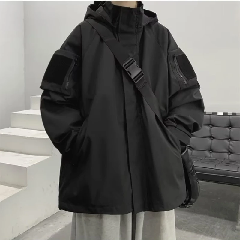 Casual Men's Jackets Y2k Black Spring and Autumn Outerwear Streetwear Korean Fashion Style Jacket for Men Techwear Coat Hoodie
Casual Men's Jackets Y2k Black Spring and Autumn Outerwear Streetwear Korean Fashion Style Jacket for Men Techwear Coat Hoodie