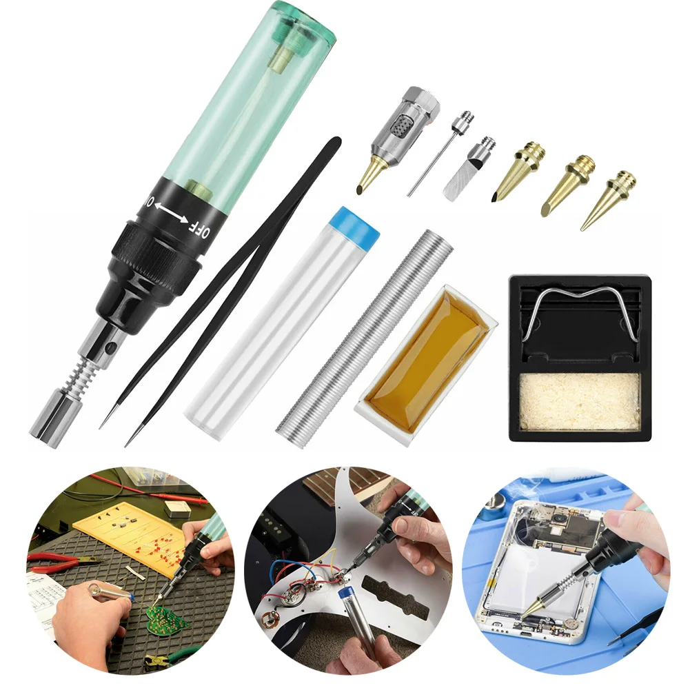 14 In 1 Butane Gas Soldering Iron Cordless Welding Torch Pen Tool Accessory Kit 8ML Pure Butane Adjustable Temperature Weld Tool
14 In 1 Butane Gas Soldering Iron Cordless Welding Torch Pen Tool Accessory Kit 8ML Pure Butane Adjustable Temperature Weld Tool