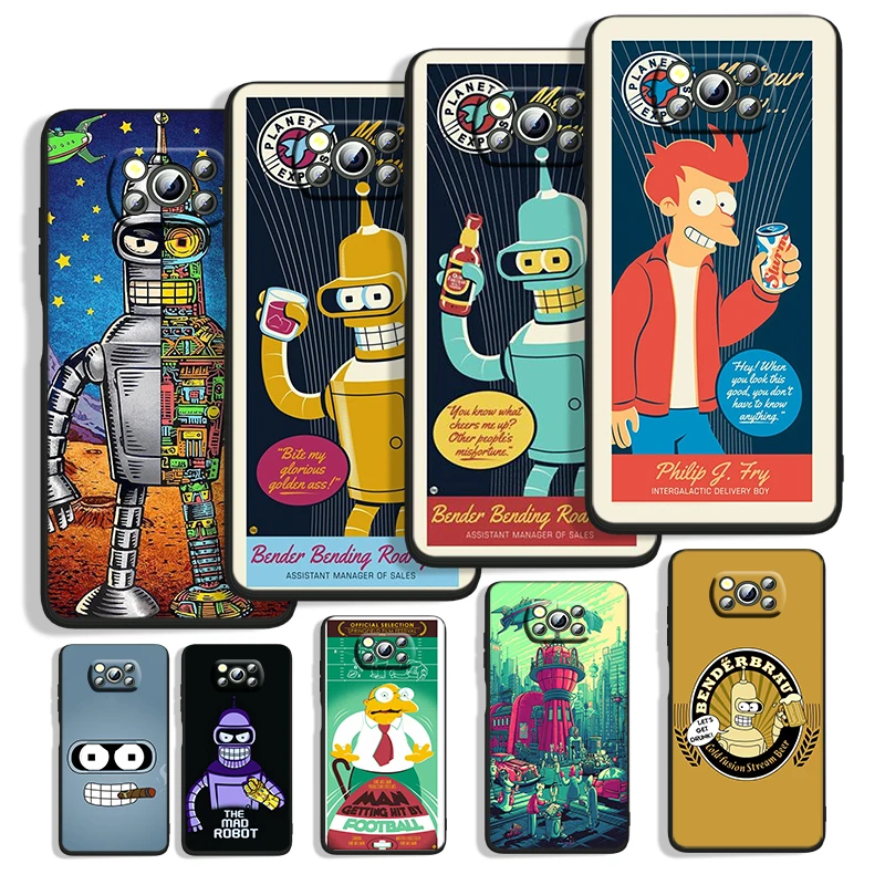 Animation Futurama Bender For Xiaomi POCO M4 M3 C3 X4 X3 X2 F3 X2 F1 Pro NFC GT Mi Play Mix 3 A2 lite Black Phone Case Capa
Animation Futurama Bender For Xiaomi POCO M4 M3 C3 X4 X3 X2 F3 X2 F1 Pro NFC GT Mi Play Mix 3 A2 lite Black Phone Case Capa