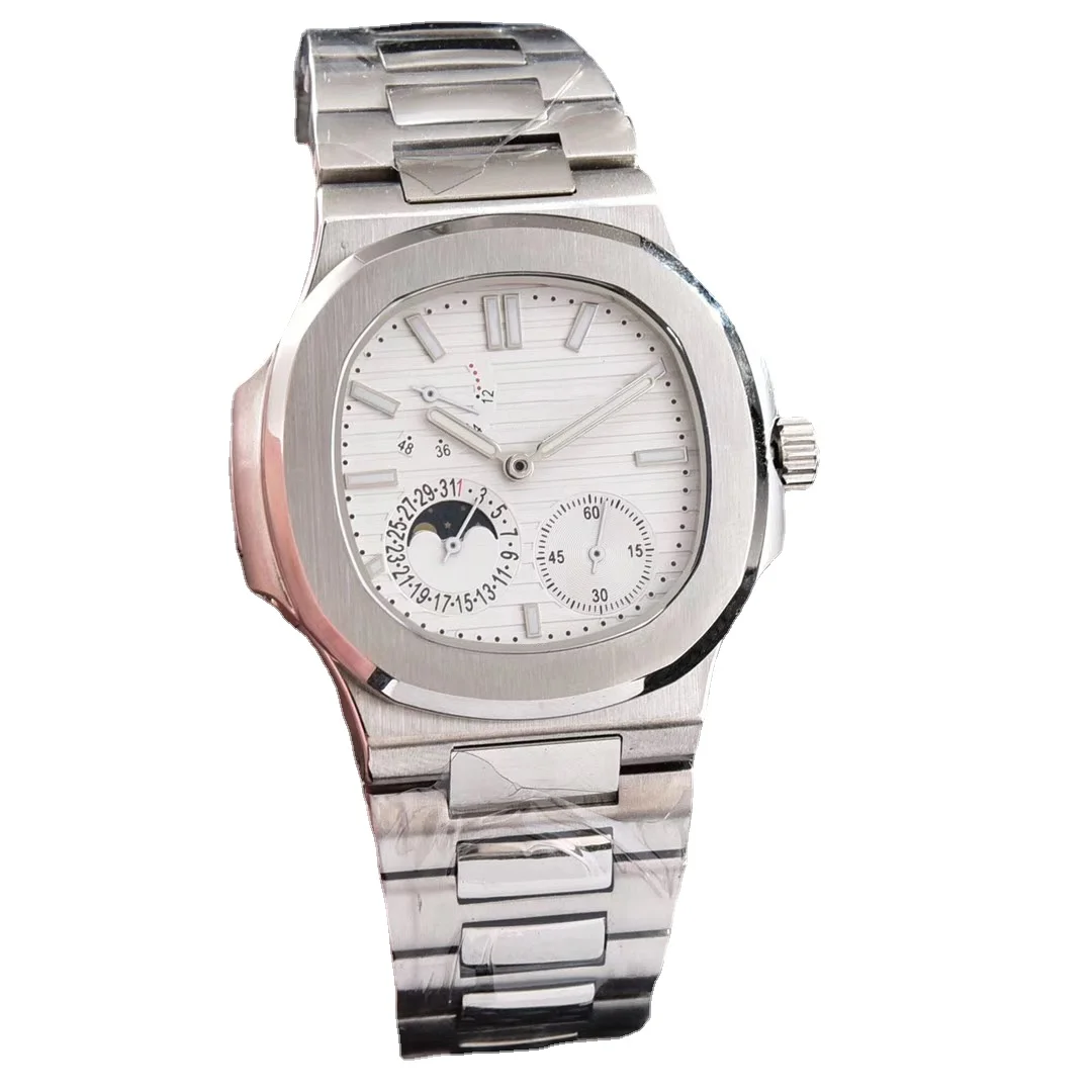 mens mechanical watch automatic black blue Moon Phase
