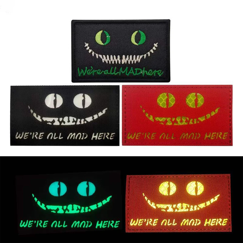 Alice in Wonderland Cheshire cat reflective luminous embroidery English armband Velcro backpack tips gas seal Military tactics
Alice in Wonderland Cheshire cat reflective luminous embroidery English armband Velcro backpack tips gas seal Military tactics