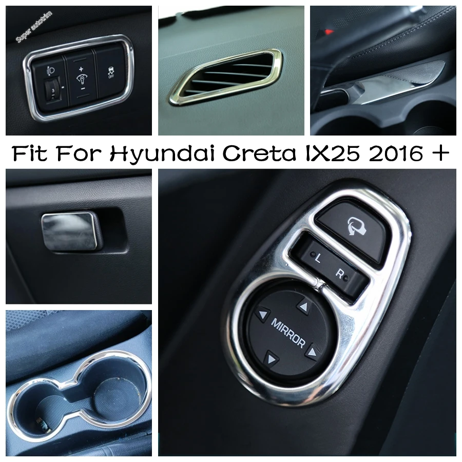 Car Interior Handbrake Panel Rearview Mirror Adjust Button Cover Trim Water Cup Holder Frame For Hyundai Creta IX25 2016 - 2018
Car Interior Handbrake Panel Rearview Mirror Adjust Button Cover Trim Water Cup Holder Frame For Hyundai Creta IX25 2016 - 2018