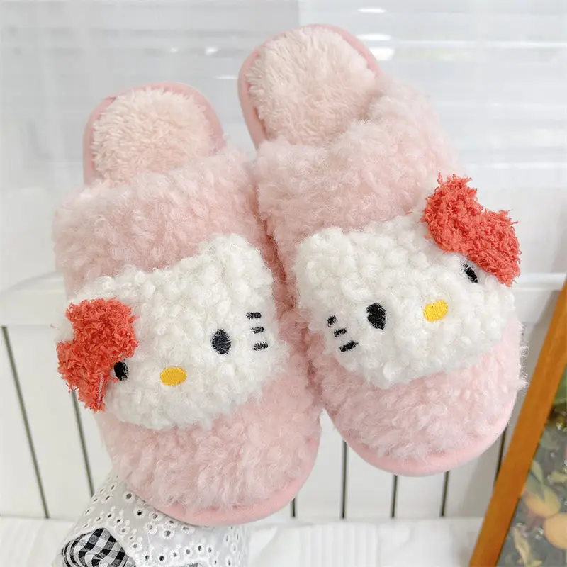 Тапочки Sanrio теплые плюшевые, Симпатичные шлепанцы с рисунком Hello Kittys, с мультяшным рисунком аниме, Нескользящие домашние тапочки для девочек, подарки
Тапочки Sanrio теплые плюшевые, Симпатичные шлепанцы с рисунком Hello Kittys, с мультяшным рисунком аниме, Нескользящие домашние тапочки для девочек, подарки