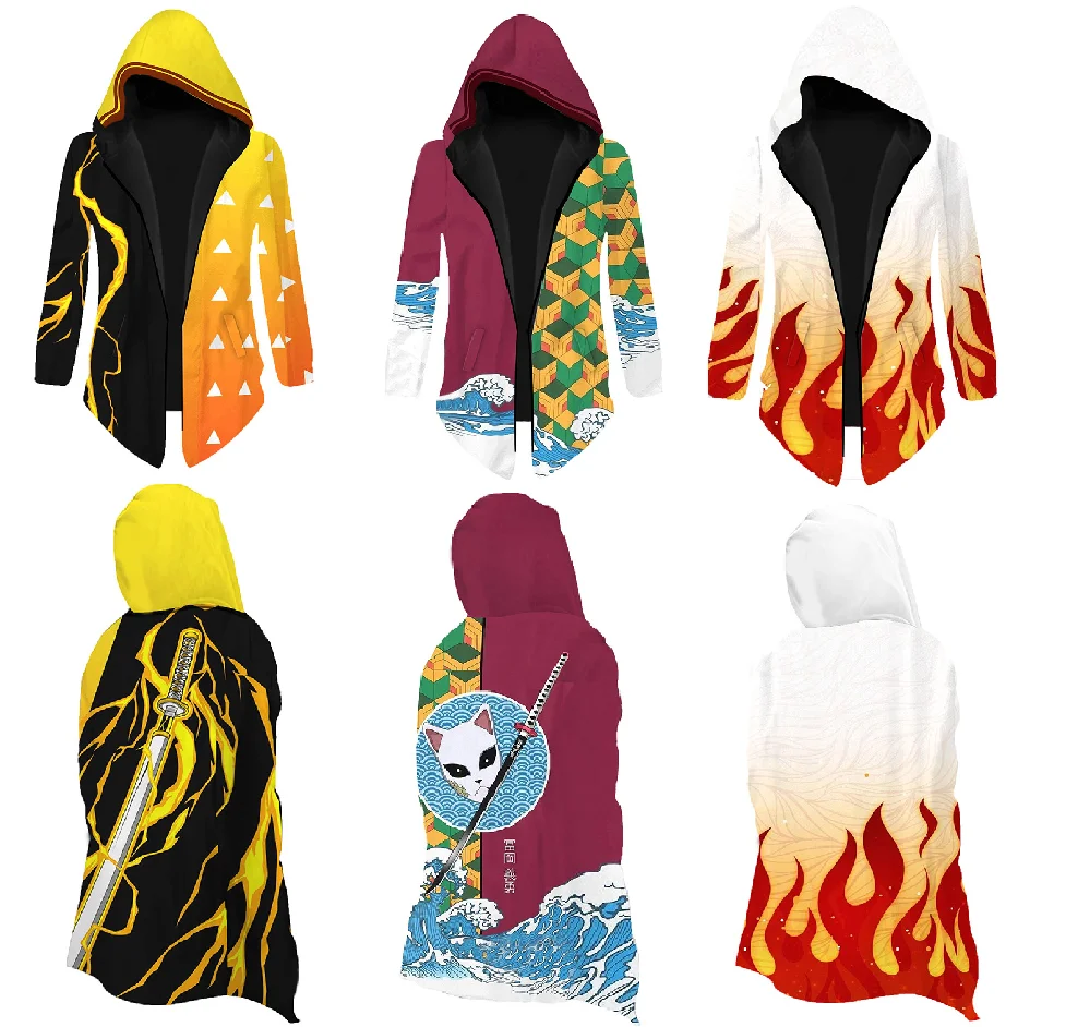 Demon Slayer Rengoku Kyoujurou Cosplay Long Jacket Coat 3D Printed Hooded Cloak Men Women Casual Streetwear Costume
Demon Slayer Rengoku Kyoujurou Cosplay Long Jacket Coat 3D Printed Hooded Cloak Men Women Casual Streetwear Costume