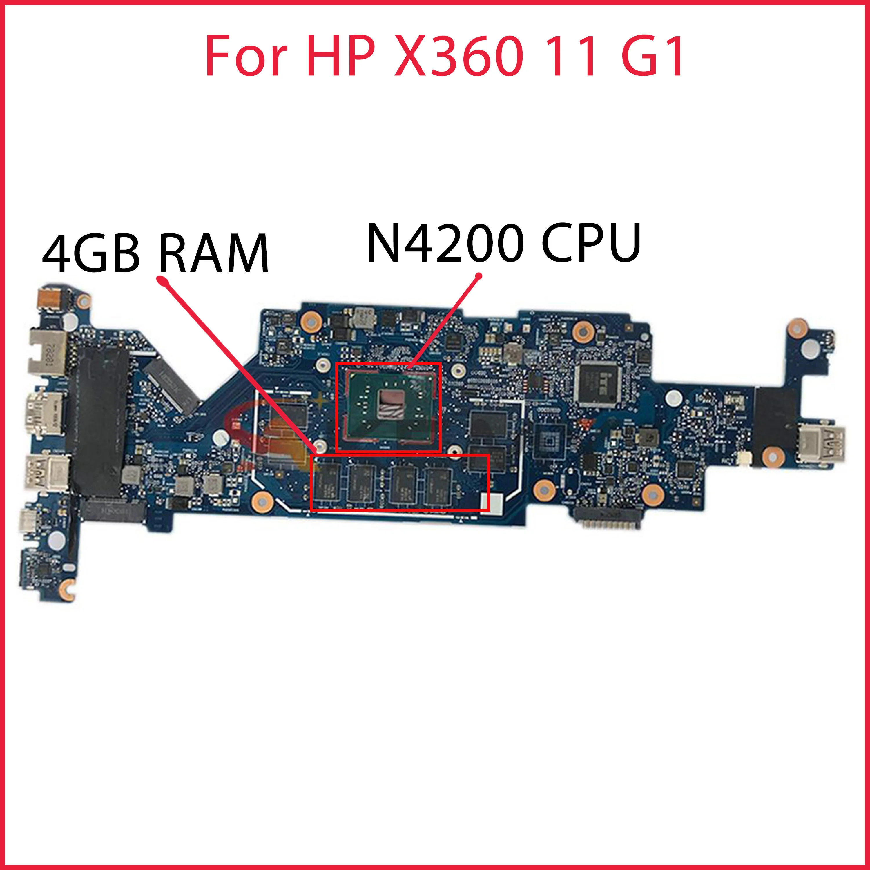 100% working for hp X360 11 G1 motherboard 11 EE G1 mainboard with N4200 CPU + 4GB RAM on board 917104-601 6050A2881001-MB-A02
100% working for hp X360 11 G1 motherboard 11 EE G1 mainboard with N4200 CPU + 4GB RAM on board 917104-601 6050A2881001-MB-A02