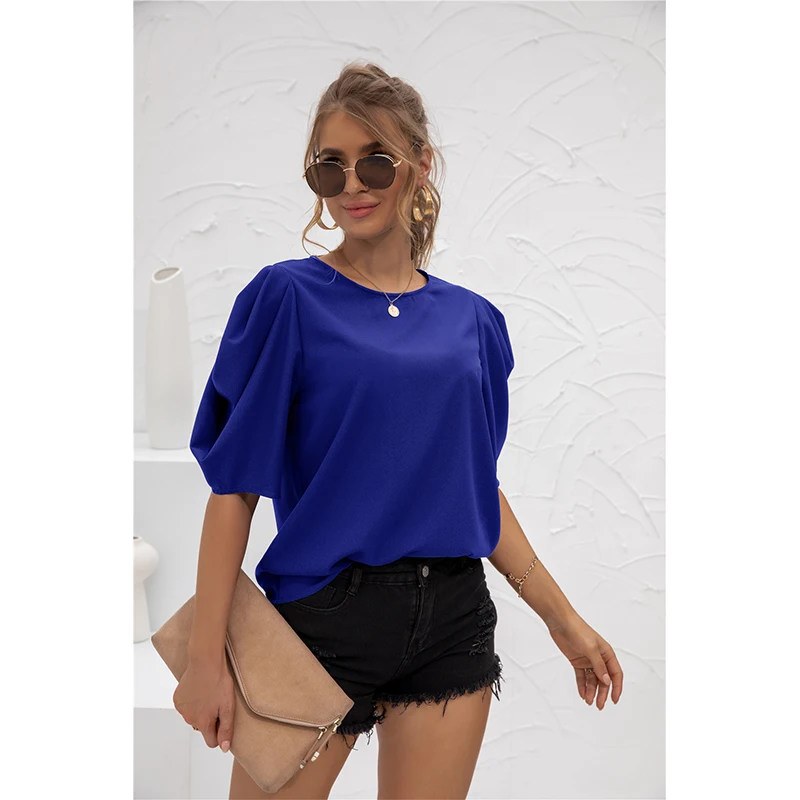 2022 Women Short Puff Sleeve Solid Chiffon Blouse Summer New Casual Fashion Office Lady O Neck Blouses Elegant Streetwear
2022 Women Short Puff Sleeve Solid Chiffon Blouse Summer New Casual Fashion Office Lady O Neck Blouses Elegant Streetwear
