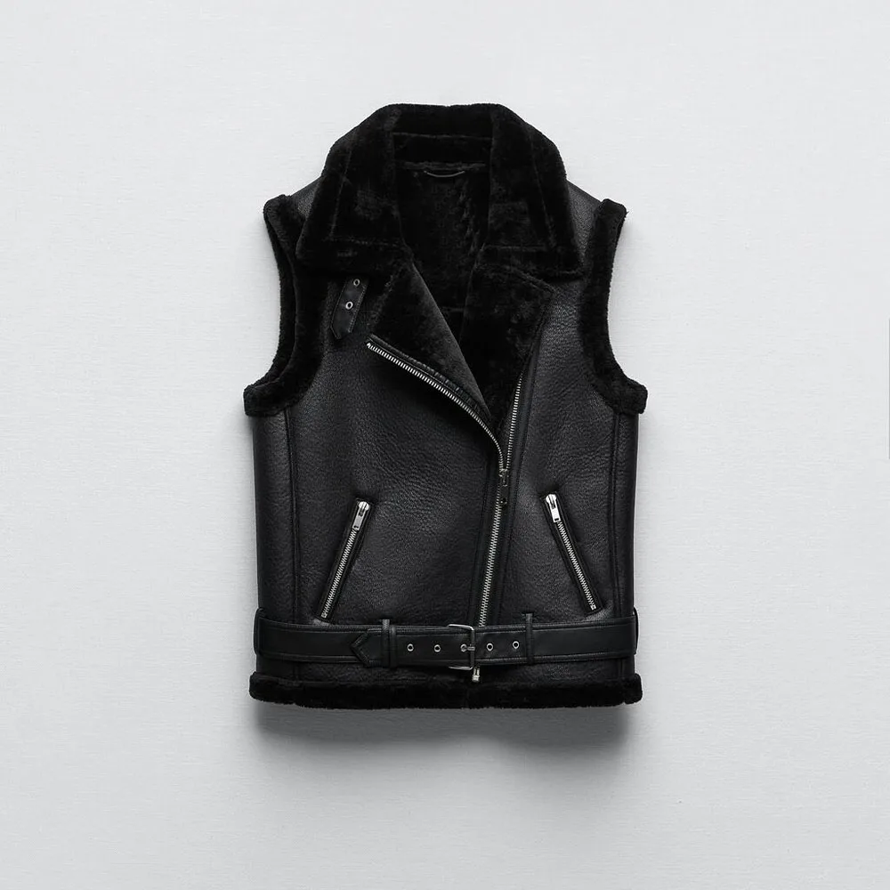 Autumn and winter new fashion women's handsome and versatile black double-sided fabric hem belt decoration vest coat
Autumn and winter new fashion women's handsome and versatile black double-sided fabric hem belt decoration vest coat