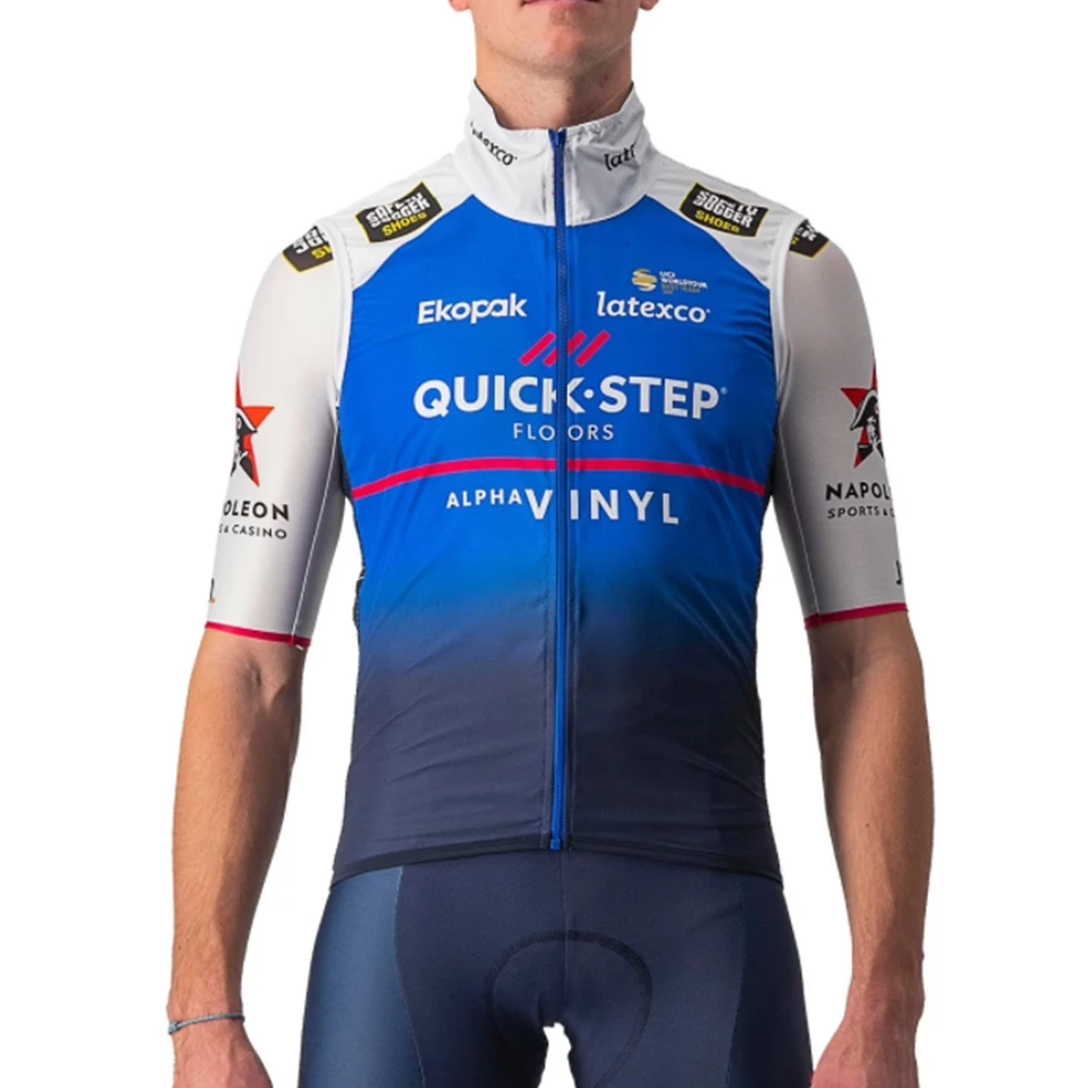 QUICK STEP 2022 pro team cycling jersey men sleeveless windproof water repellent lightweight breathable mesh bike vest ciclismo 
QUICK STEP 2022 pro team cycling jersey men sleeveless windproof water repellent lightweight breathable mesh bike vest ciclismo