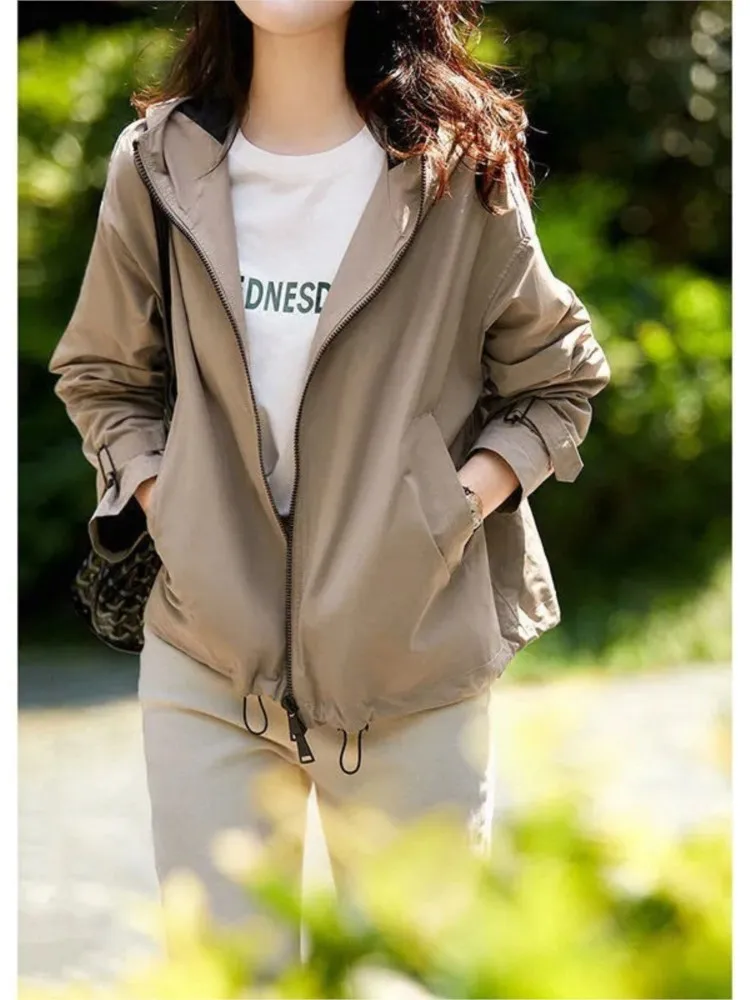 

Облегающая спортивная куртка с капюшоном Naked-feel, Женское Пальто на молнии с двумя карманами и отверстиями для больших пальцев, одежда Y2k