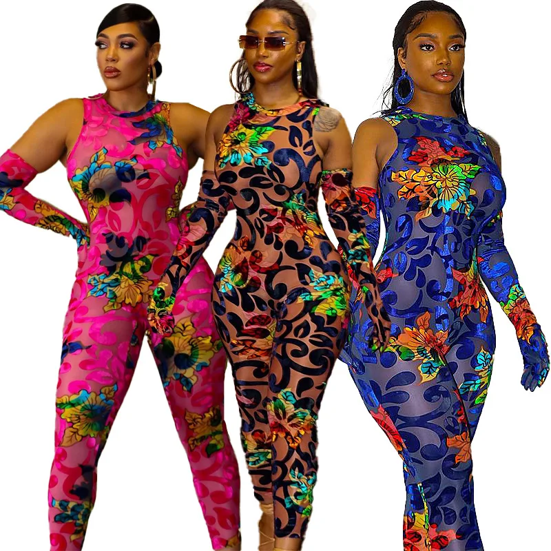 Vintage Printing Women Jumpsuits High Resilience Sexy Sleeveless Jumpsuit Nightclub See-through Women Clothes Bodysuit Skinny
Vintage Printing Women Jumpsuits High Resilience Sexy Sleeveless Jumpsuit Nightclub See-through Women Clothes Bodysuit Skinny