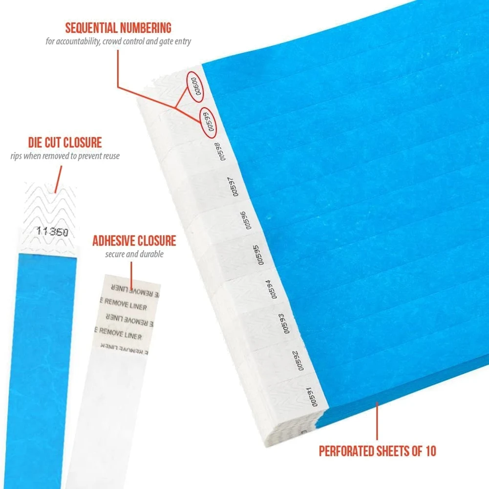 500 Pcs Paper Wristbands Neon Event Wristbands Colored Wristbands Waterproof Paper Club Arm Bands (Blue)
500 Pcs Paper Wristbands Neon Event Wristbands Colored Wristbands Waterproof Paper Club Arm Bands (Blue)