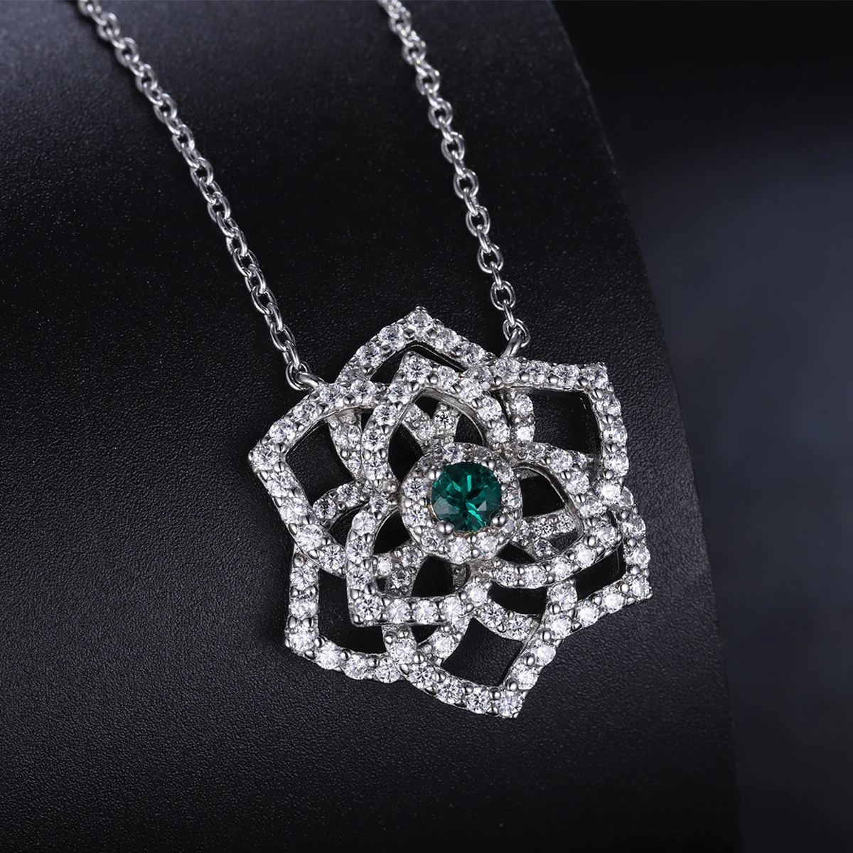 ANSTER Sterling 925 Silver Pendant Necklace For Women Lab Emerald Gemstone Rose Flower Handmade Unique Luxury Jewelry
ANSTER Sterling 925 Silver Pendant Necklace For Women Lab Emerald Gemstone Rose Flower Handmade Unique Luxury Jewelry