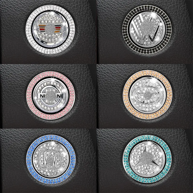 2Pcs Bling Car Crystal Rhinestone Ring Emblem Sticker Interior Decoration Accessories Start Button Key Ignition Starter Knob
2Pcs Bling Car Crystal Rhinestone Ring Emblem Sticker Interior Decoration Accessories Start Button Key Ignition Starter Knob