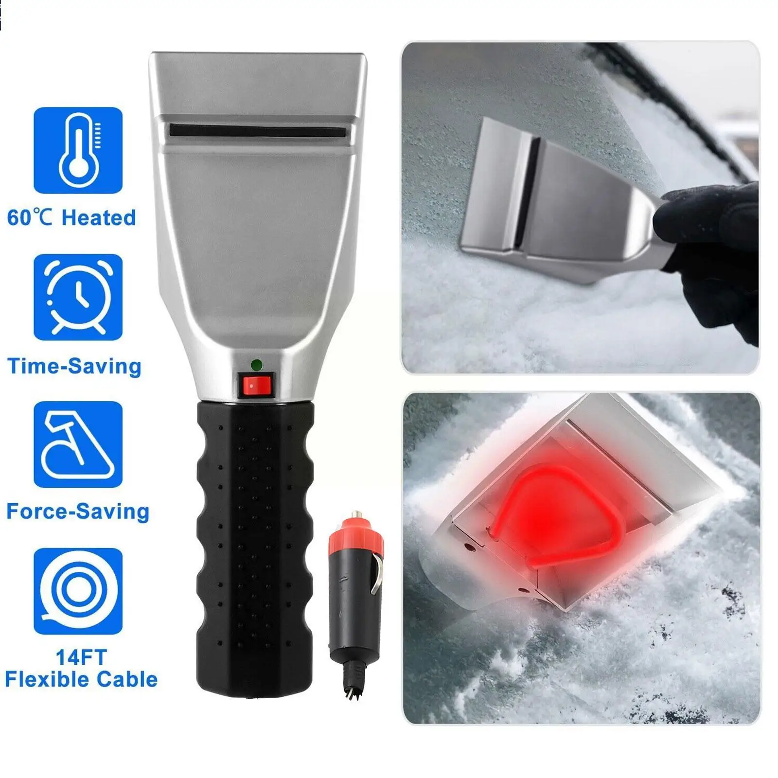 12V Electric Heated Car Ice Scraper Automobiles Winter Glass Shovel Car Windshield Accessories Defrost Clean Tools Removal Z6U6
12V Electric Heated Car Ice Scraper Automobiles Winter Glass Shovel Car Windshield Accessories Defrost Clean Tools Removal Z6U6