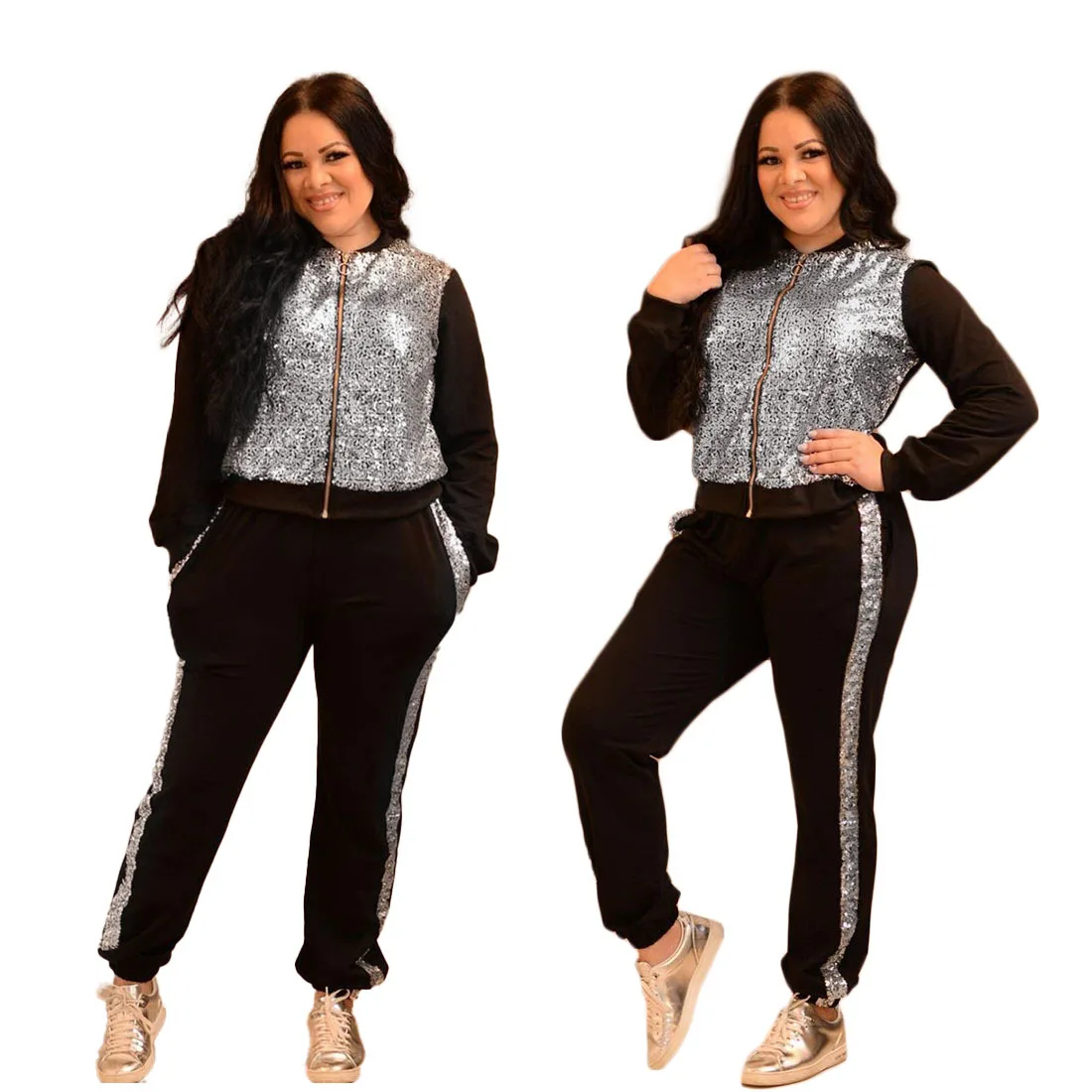Women's Sportswear Fashion Sequin Splicing Casual Two-piece Suit New in Stock
Women's Sportswear Fashion Sequin Splicing Casual Two-piece Suit New in Stock