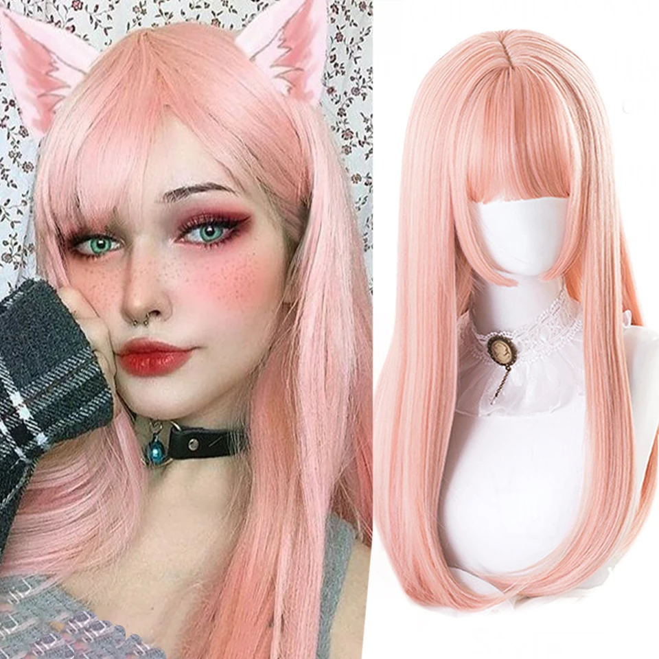 HOUYAN Synthetic long straight hair wig female black pink princess cut bangs wig cosplay Lolita bangs wig party wig
HOUYAN Synthetic long straight hair wig female black pink princess cut bangs wig cosplay Lolita bangs wig party wig
