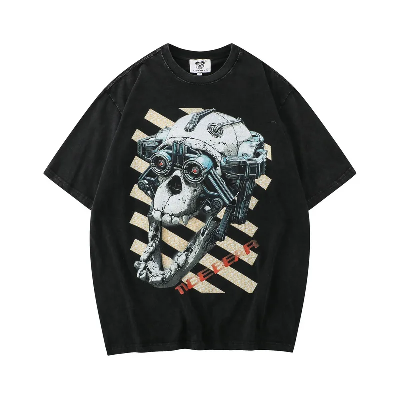 Hip Hop Casual Oversized T-shirt High Street Brand Skull Machine Print Washed Men's Clothing Cotton Tops Tees Men's Shirt
Hip Hop Casual Oversized T-shirt High Street Brand Skull Machine Print Washed Men's Clothing Cotton Tops Tees Men's Shirt