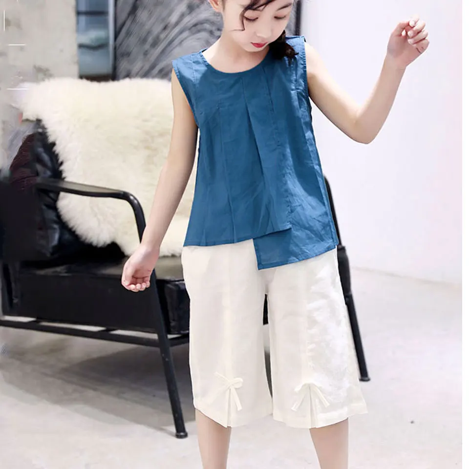 Fashion Summer 2Pieces Baby Girls Clothes Set Pullover Sleeveless Tops And Pants Suit For 3t 4 6 8 10 12 Year Costumes For Kids
Fashion Summer 2Pieces Baby Girls Clothes Set Pullover Sleeveless Tops And Pants Suit For 3t 4 6 8 10 12 Year Costumes For Kids