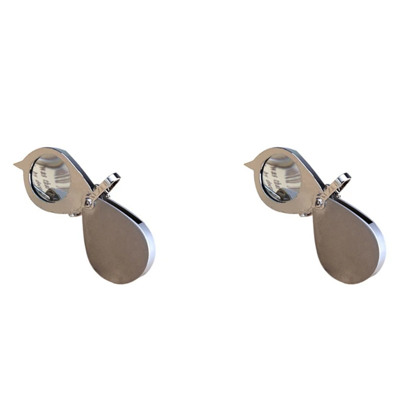 

2 шт. 30 мм 3X карманная Складная лупа для чтения увеличительное стекло лупа с цепочкой для ключей серебристая