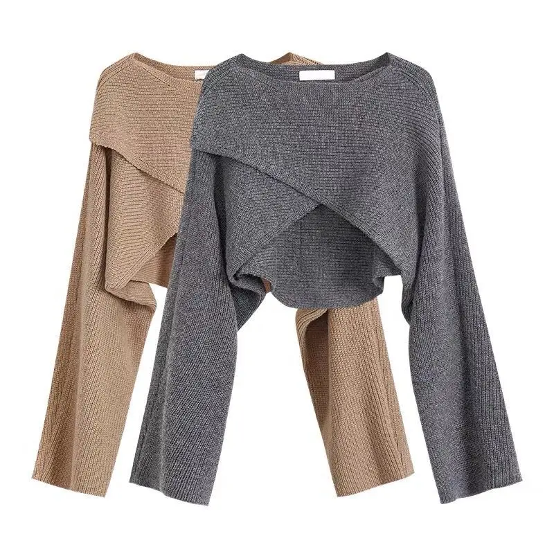 Fashion Short Women's Pullovers Autumn Winter 2023 Streetwear Knitted Sweater Long Sleeve Cross Irregular
Fashion Short Women's Pullovers Autumn Winter 2023 Streetwear Knitted Sweater Long Sleeve Cross Irregular