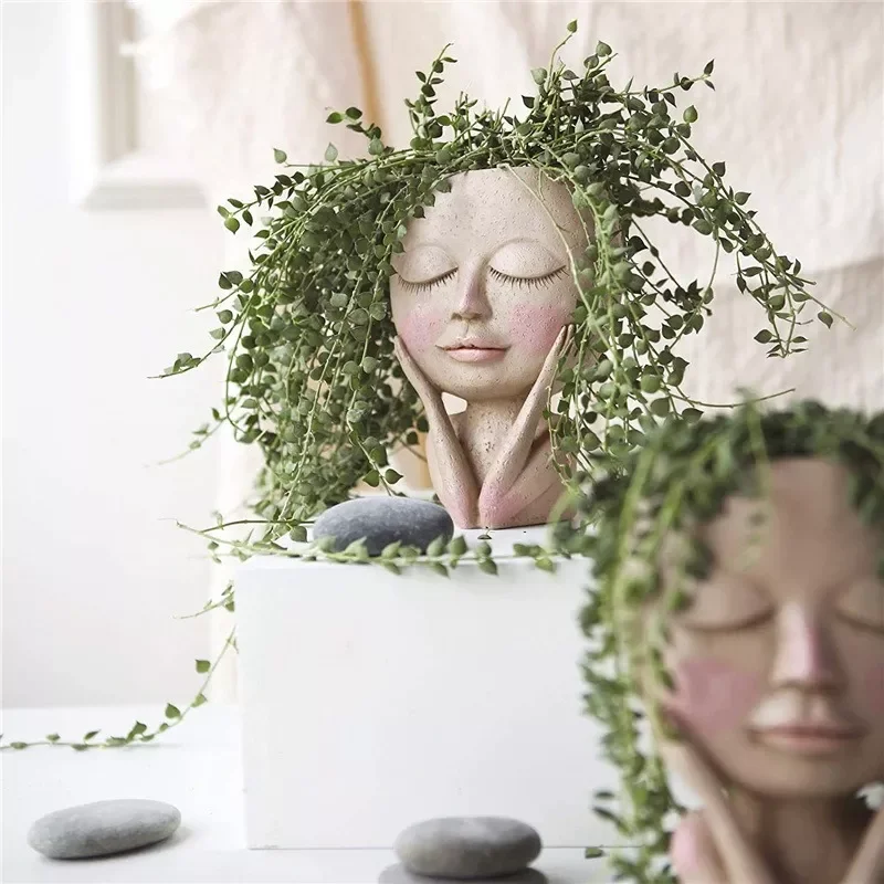 New Girls Face Head Flower Planter Succulent Plant Flower Container Pot Flowerpot Figure Garden Decor Nordic Tabletop Ornament
New Girls Face Head Flower Planter Succulent Plant Flower Container Pot Flowerpot Figure Garden Decor Nordic Tabletop Ornament