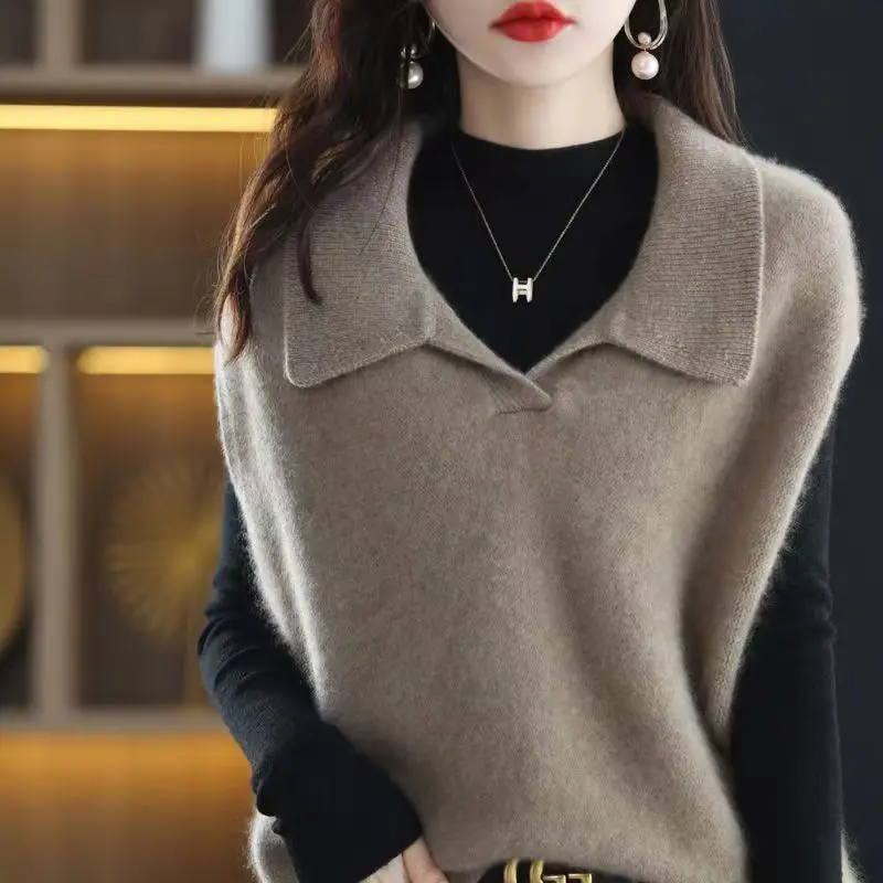 Korean Fashion V-Neck Solid Color T-shirt Women Clothing Sweater Vest 2022 Autumn Loose Casual Pullovers Sleeveless Knitted Tops
Korean Fashion V-Neck Solid Color T-shirt Women Clothing Sweater Vest 2022 Autumn Loose Casual Pullovers Sleeveless Knitted Tops
