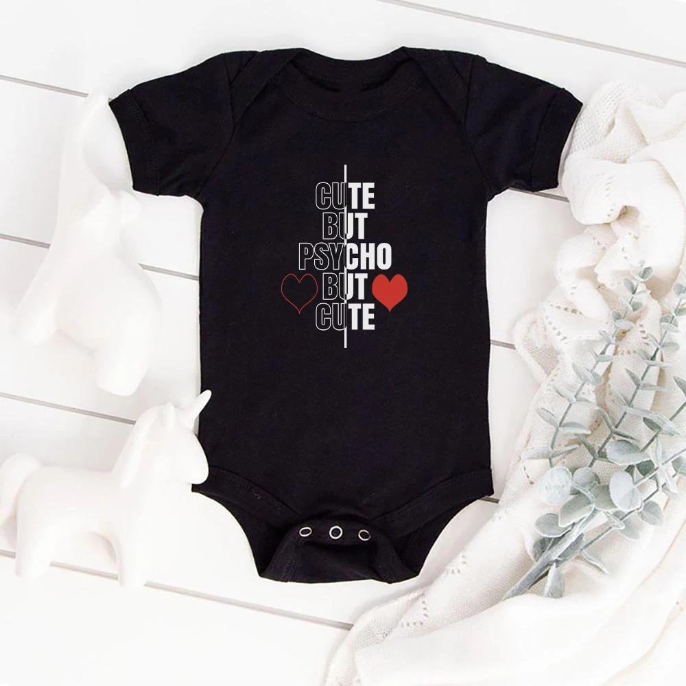 Cute But Psycho But Cute Funny Baby Body Boy Short Sleeve Infant Outfits Summer Casual Life Newborn Girl Clothes Home Pajamas
Cute But Psycho But Cute Funny Baby Body Boy Short Sleeve Infant Outfits Summer Casual Life Newborn Girl Clothes Home Pajamas