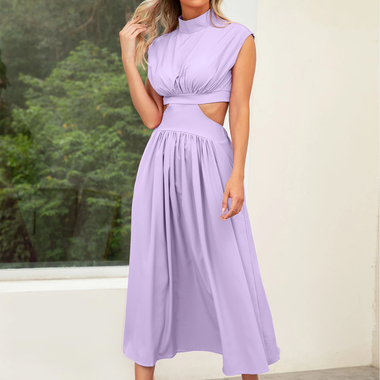 Summer Maxi Dress Boho Style Women Sexy Tiered Dress Cutout Waist Solid Color Short Sleeve Cocktail Party Clothing
Summer Maxi Dress Boho Style Women Sexy Tiered Dress Cutout Waist Solid Color Short Sleeve Cocktail Party Clothing