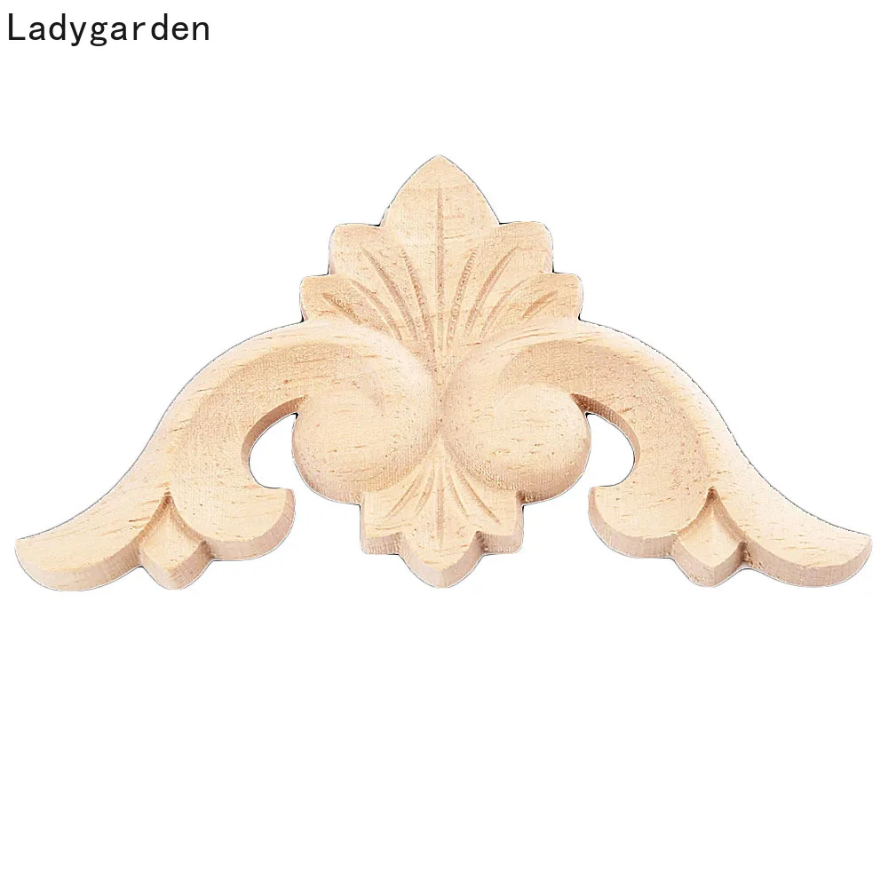 

10PCS 4-20cm Vintage Unpainted Wood Carved Corner Onlay Applique Frame for Home Furniture Wall Cabinet Door Decor Crafts