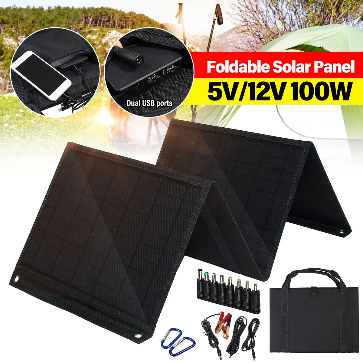300W Foldable Solar Panel 5V Dual USB DC 12V/3A Portable Solar Charger Waterproof Solar Battery For Mobile Phone Outdoor
300W Foldable Solar Panel 5V Dual USB DC 12V/3A Portable Solar Charger Waterproof Solar Battery For Mobile Phone Outdoor