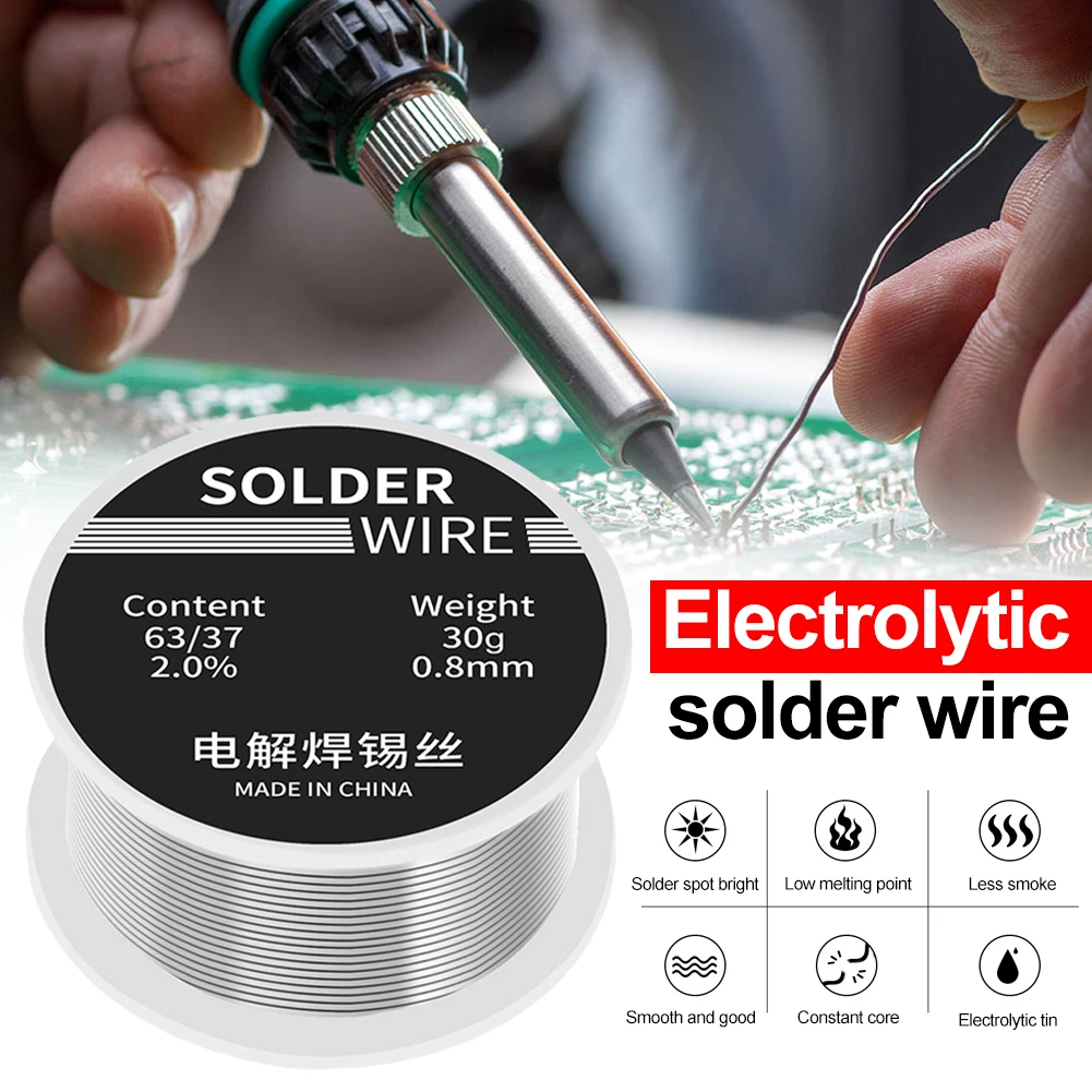 30g Welding Solder Wire High Purity Low Fusion Spot 0.8mm Rosin Soldering Wire Roll BGA Welding For Electrical Soldering DIY
30g Welding Solder Wire High Purity Low Fusion Spot 0.8mm Rosin Soldering Wire Roll BGA Welding For Electrical Soldering DIY