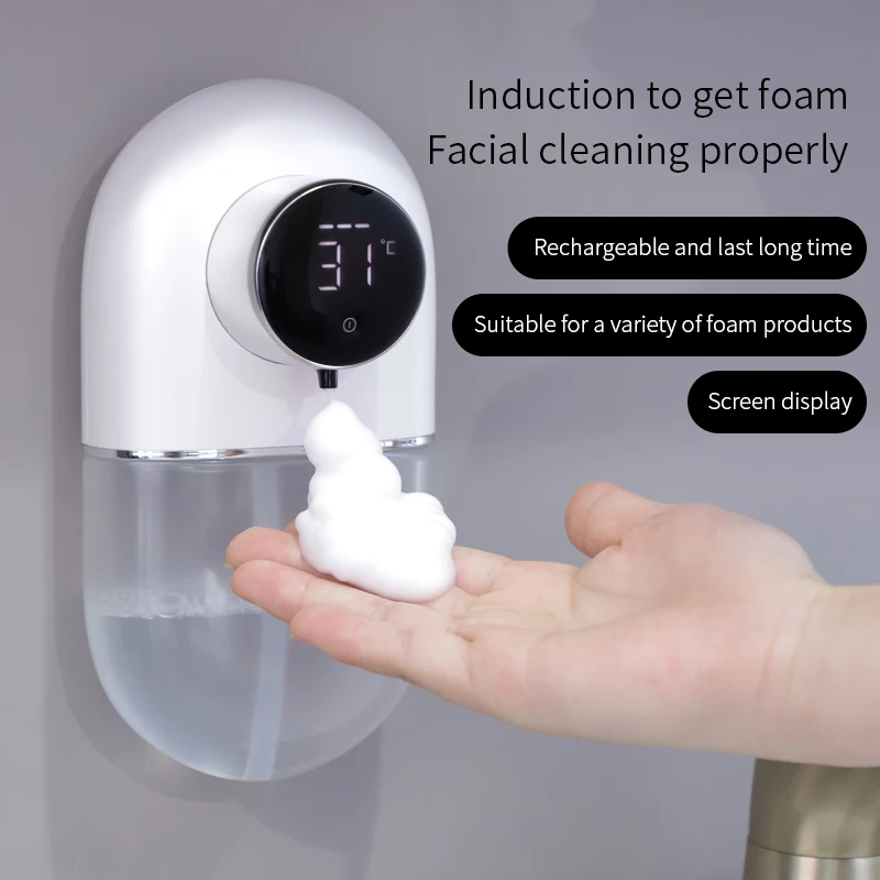Automatic Inductive Liquid Soap Dispensers USB Rechargeable Foam Dispenser Wall Mount Digital Display Hand Sanitizer Machine
Automatic Inductive Liquid Soap Dispensers USB Rechargeable Foam Dispenser Wall Mount Digital Display Hand Sanitizer Machine