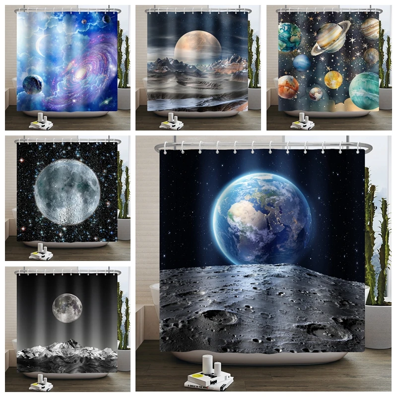 Starry Sky Shower Curtain Nebula Moon Bathroom Curtain Universe Planet Night Landscape Waterproof Fabric Bathtub Screen 180x200
Starry Sky Shower Curtain Nebula Moon Bathroom Curtain Universe Planet Night Landscape Waterproof Fabric Bathtub Screen 180x200