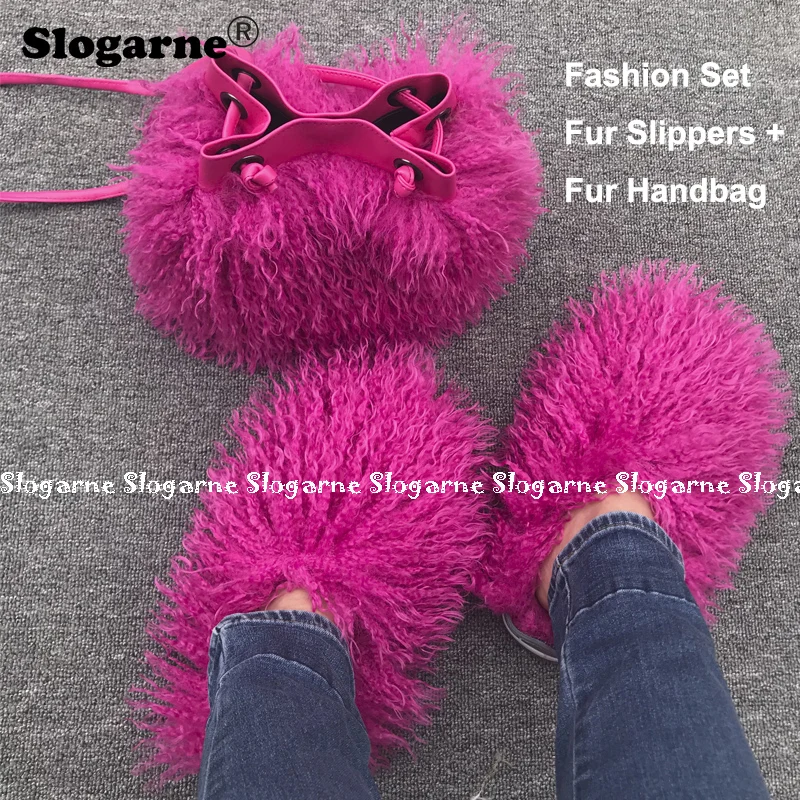 Women's Fashion Sets Fur Slippers Fur Handbags Woman Luxury Faux Fur Set Slides Furry Bag Purse Wallet Indoor Shoes Plus Size 49
Women's Fashion Sets Fur Slippers Fur Handbags Woman Luxury Faux Fur Set Slides Furry Bag Purse Wallet Indoor Shoes Plus Size 49