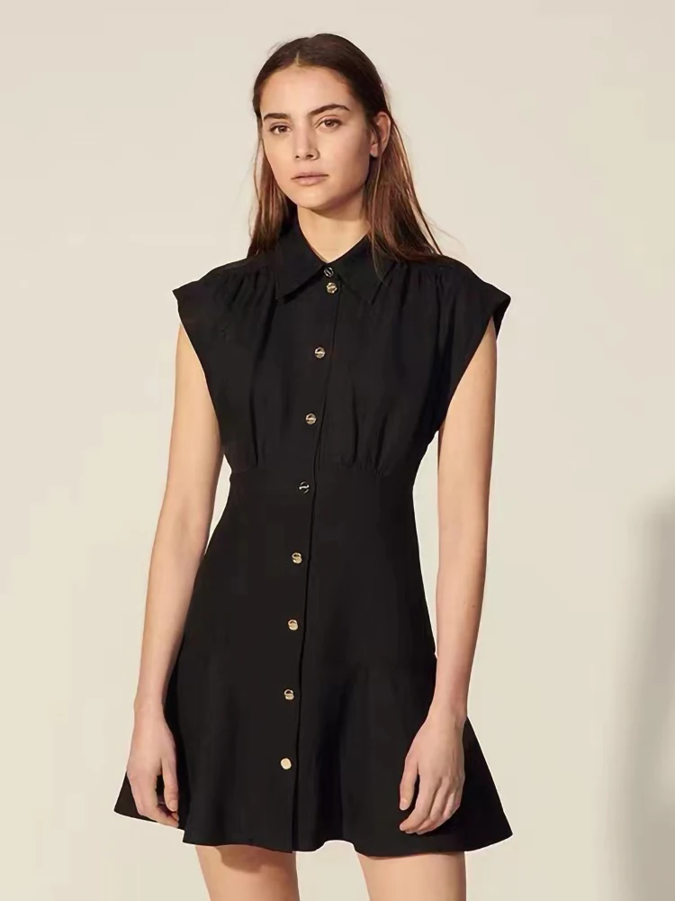 2022 Summer New SNDR French Streetwear Polo Dress For Girls Slim Fit Pleated Single Breasted A-line Bodycon Shirt Dress Women
2022 Summer New SNDR French Streetwear Polo Dress For Girls Slim Fit Pleated Single Breasted A-line Bodycon Shirt Dress Women