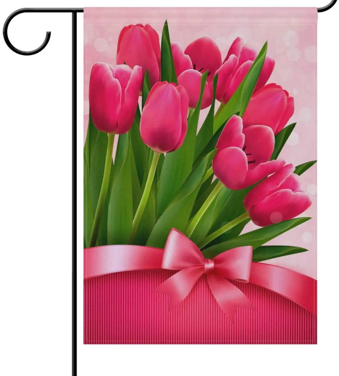 Mother's Day House Flag Double Sided, Spring Flower Red Tulips Bow Garden Yard Flags Welcome Outdoor Indoor Banner
Mother's Day House Flag Double Sided, Spring Flower Red Tulips Bow Garden Yard Flags Welcome Outdoor Indoor Banner