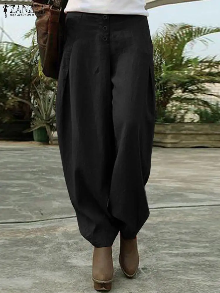 Summer Elastic Waist Solid Trousers ZANZEA Women Vintage Harem Pants Casual Loose Long Cotton Pantalon Oversize Turnip Palazzo
Summer Elastic Waist Solid Trousers ZANZEA Women Vintage Harem Pants Casual Loose Long Cotton Pantalon Oversize Turnip Palazzo