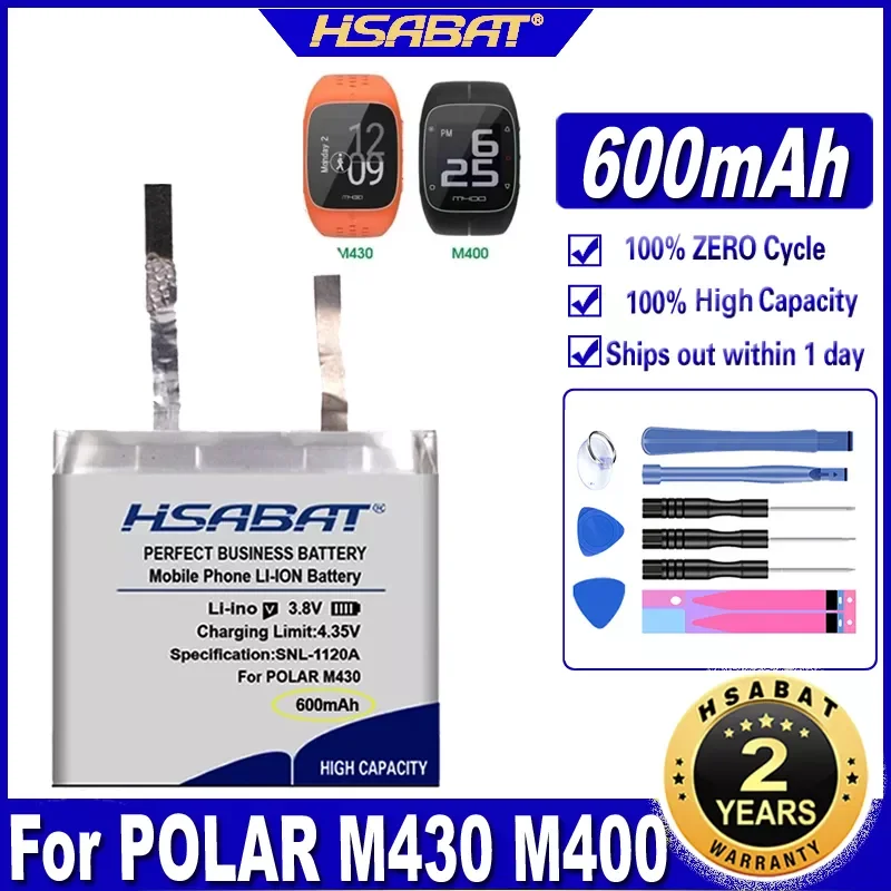 

600mAh bateria do POLAR M430 M400 zegarek sportowy z GPS nowy akumulator litowo-polimerowy akumulator akumulatorki zamienne
