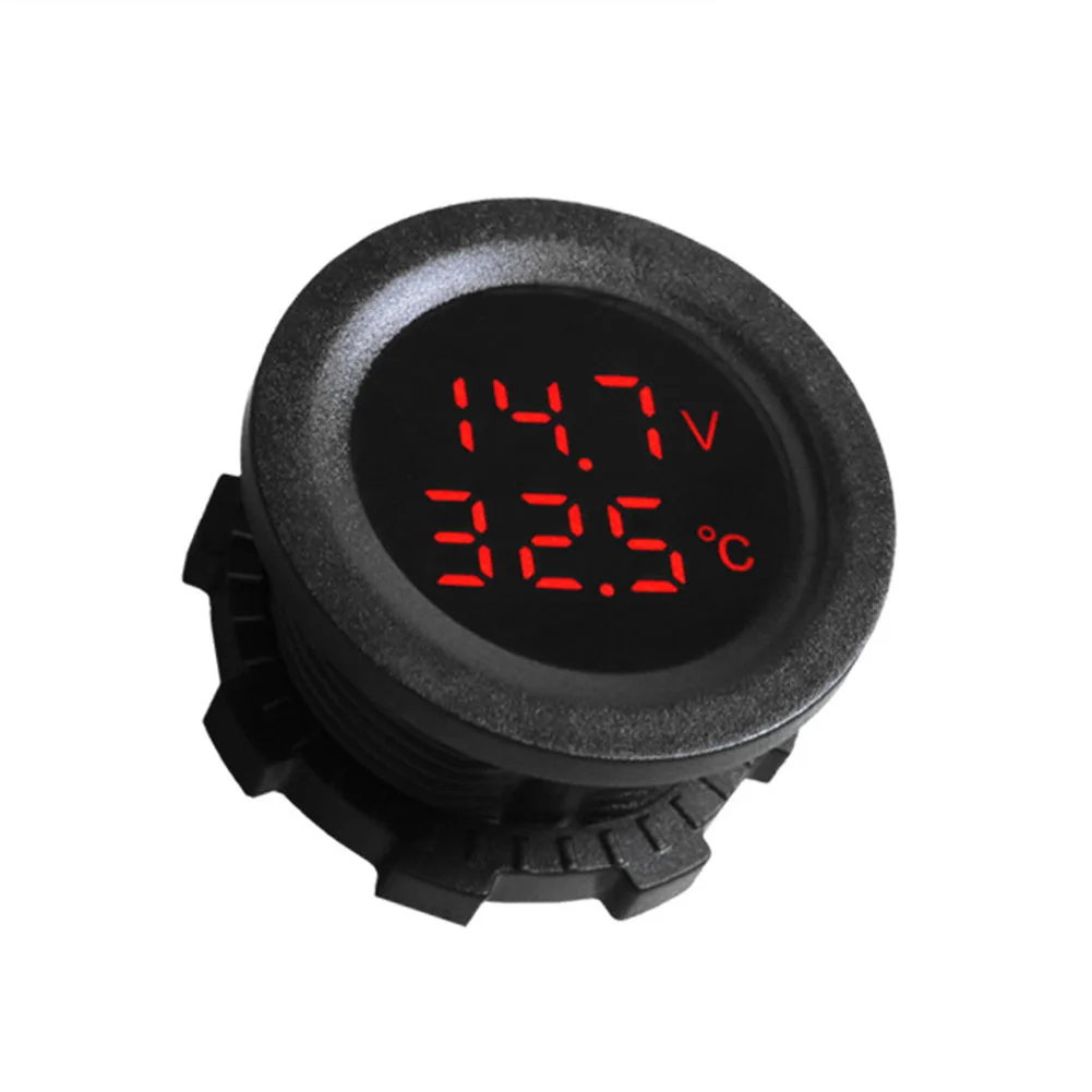 Round Temperature Voltmeter Car Motorcycle Temperature Voltmeter DC 12V-24V LED Panel Digital Display RVs Caravans Trailers
Round Temperature Voltmeter Car Motorcycle Temperature Voltmeter DC 12V-24V LED Panel Digital Display RVs Caravans Trailers